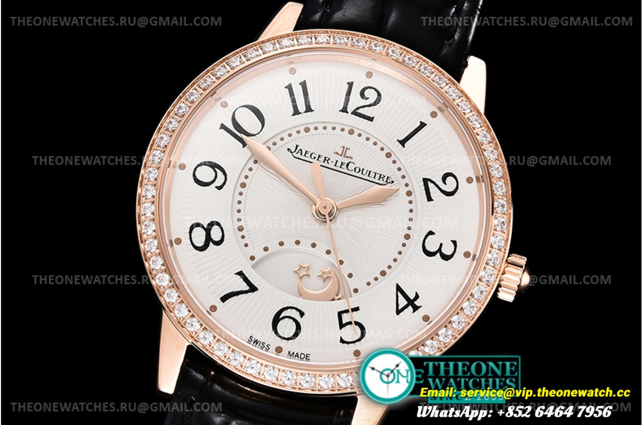 Jaeger Lecoultre - Master Ultra Thin Moon Ladies RG/LE White ZF MY9015 Mod