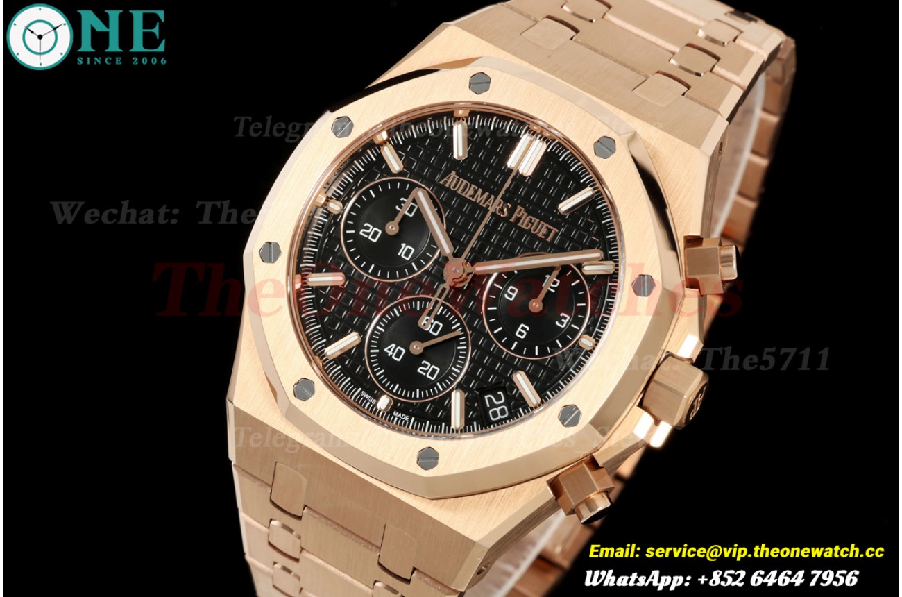 Royal Oak Chrono 26240OR 41mm RG/RG Black Dial DDSF DD4401 Super Clone