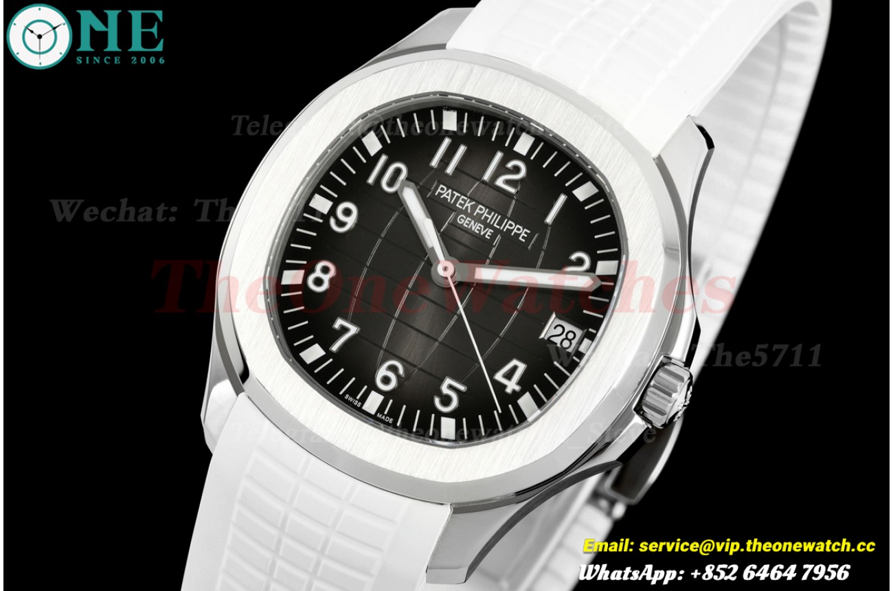 Aquanaut 5167 40mm SS/RU Grey Dial on White Rubber Strap DDF DD330(SW Dial)