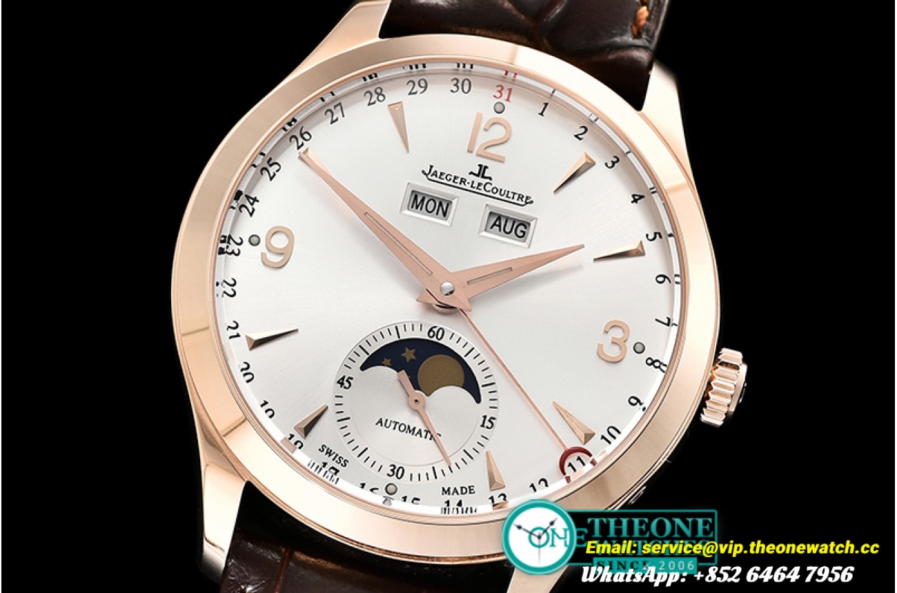 Jaeger LeCoultre - Master Ultra Thin Moonphase RG/LE White KMF MY9015 Mod