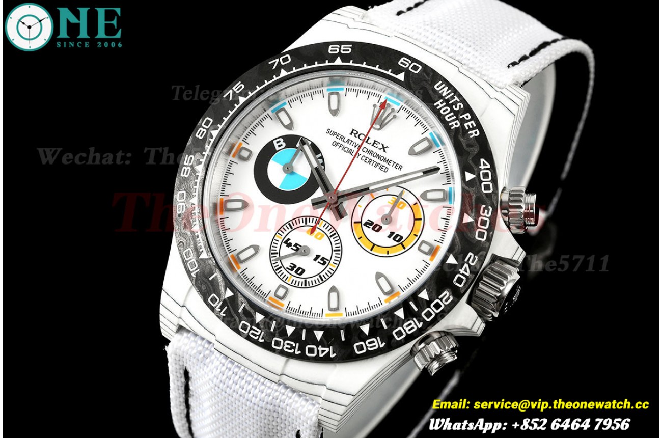Daytona Diw 40mm 'BMW' White Carbon/NY White Dial ANTF SH4130