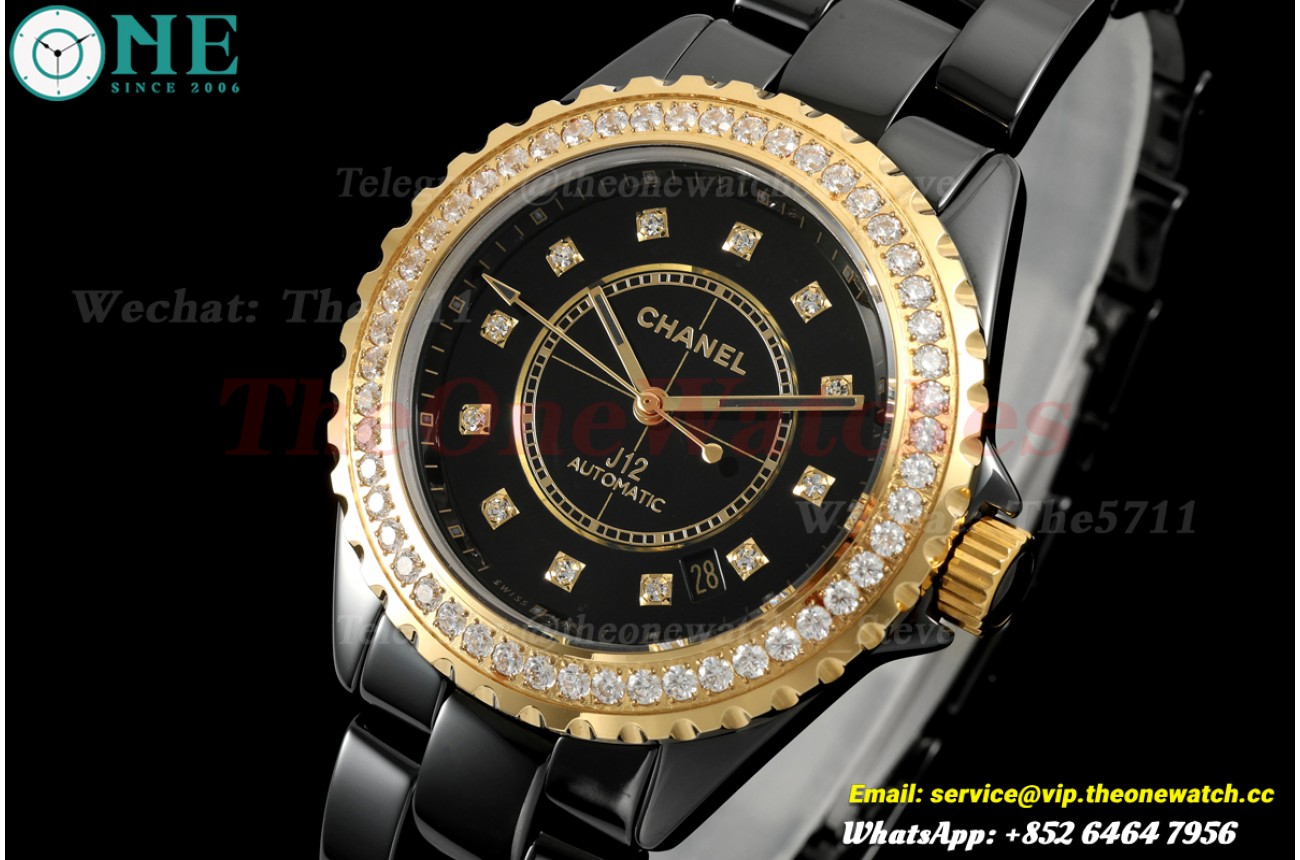 J12 38mm Dia Ceramic/Cer Black Dial HTF A12.1