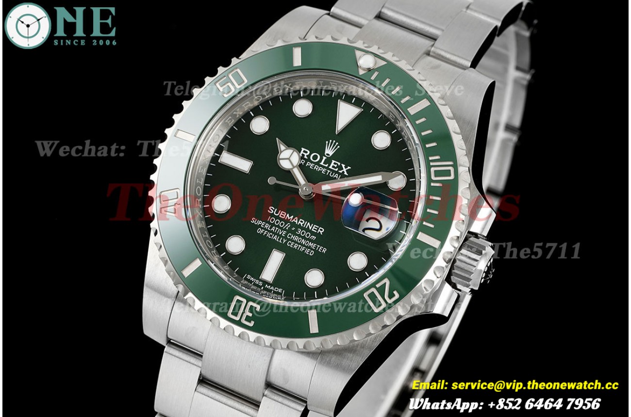 Submariner 116610LV Hulk 40mm SS/SS Green Dial VF VS3135