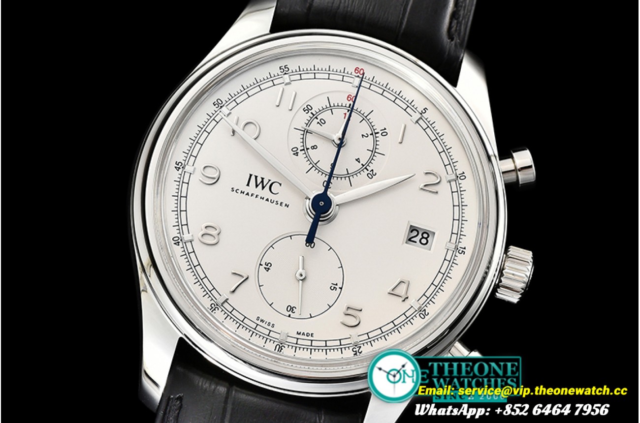 IWC - Portuguese Chrono Classic IW390404 SS/LE Wht ZF A7750