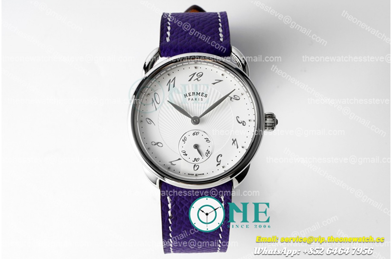 Hermes - Arceau Ladies SS/LE Blue White Num Swiss Qtz
