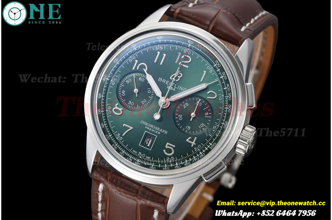 Premier B01 Chronograph 42mm SS/LE Green Dial BLSF V2 A7750 Mod