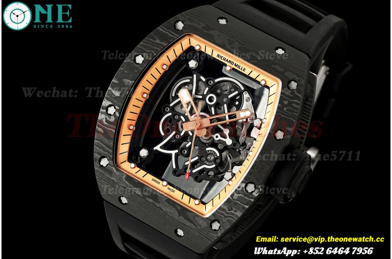 RM055 43mm Black NTPT/RU Skeleton Dial on Black Rubber Strap Mille Studio V2 RMUL2 (Free Sprung)