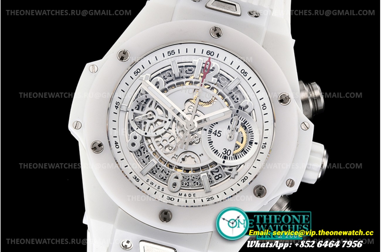 Hublot - Big Bang Unico Sapphire 45mm Wht CER/RU Wht A7750 Mod