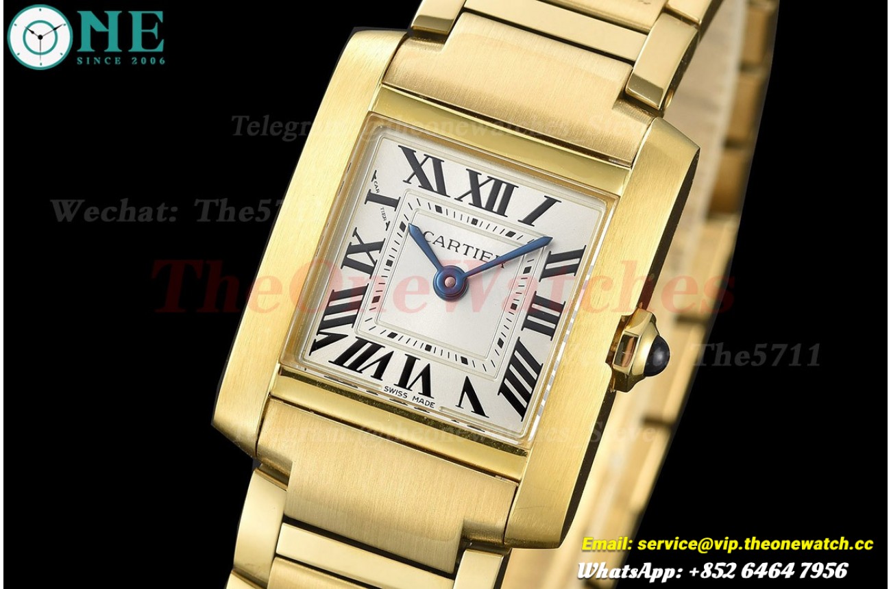 Tank Française 21.2mm YG/YG Silver Dial 8848F Quartz
