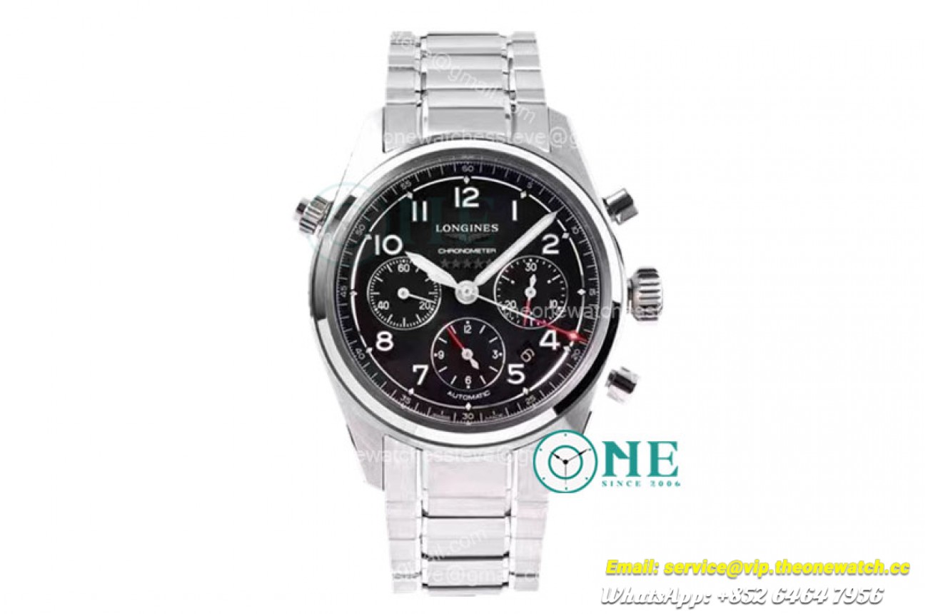 Spirit 42mm SS/SS Black Dial CF A7750