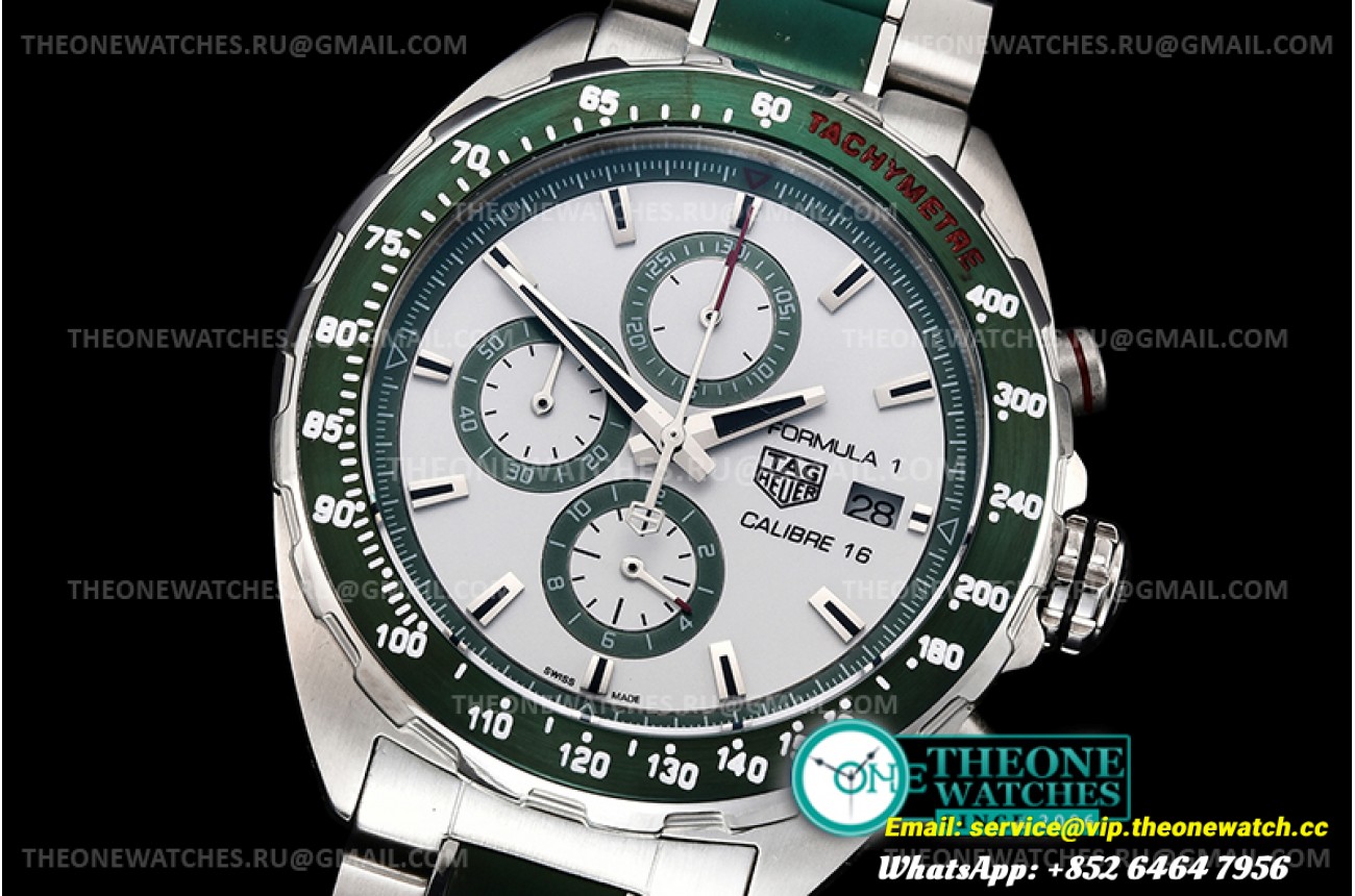 Tag Heuer - Tag F1 Chrono Calibre 16 SS/SS White A8F Jap Qtz