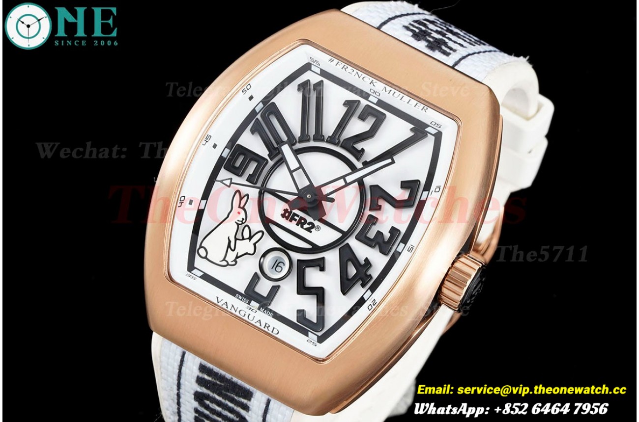 Vanguard Mens #FR2 RG/LE White Dial ABF A2824