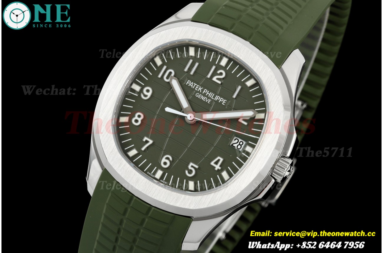 Aquanaut 5168G 42mm SS/RU Green/Num VF DD324 (Gain Weight)