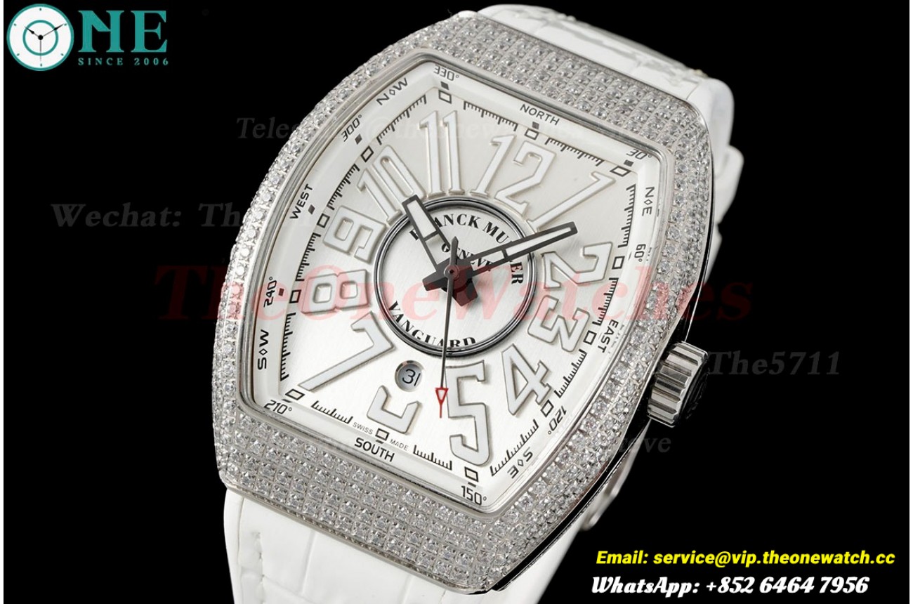 Vanguard Mens V45 SS/LE White Dial ABF A2824