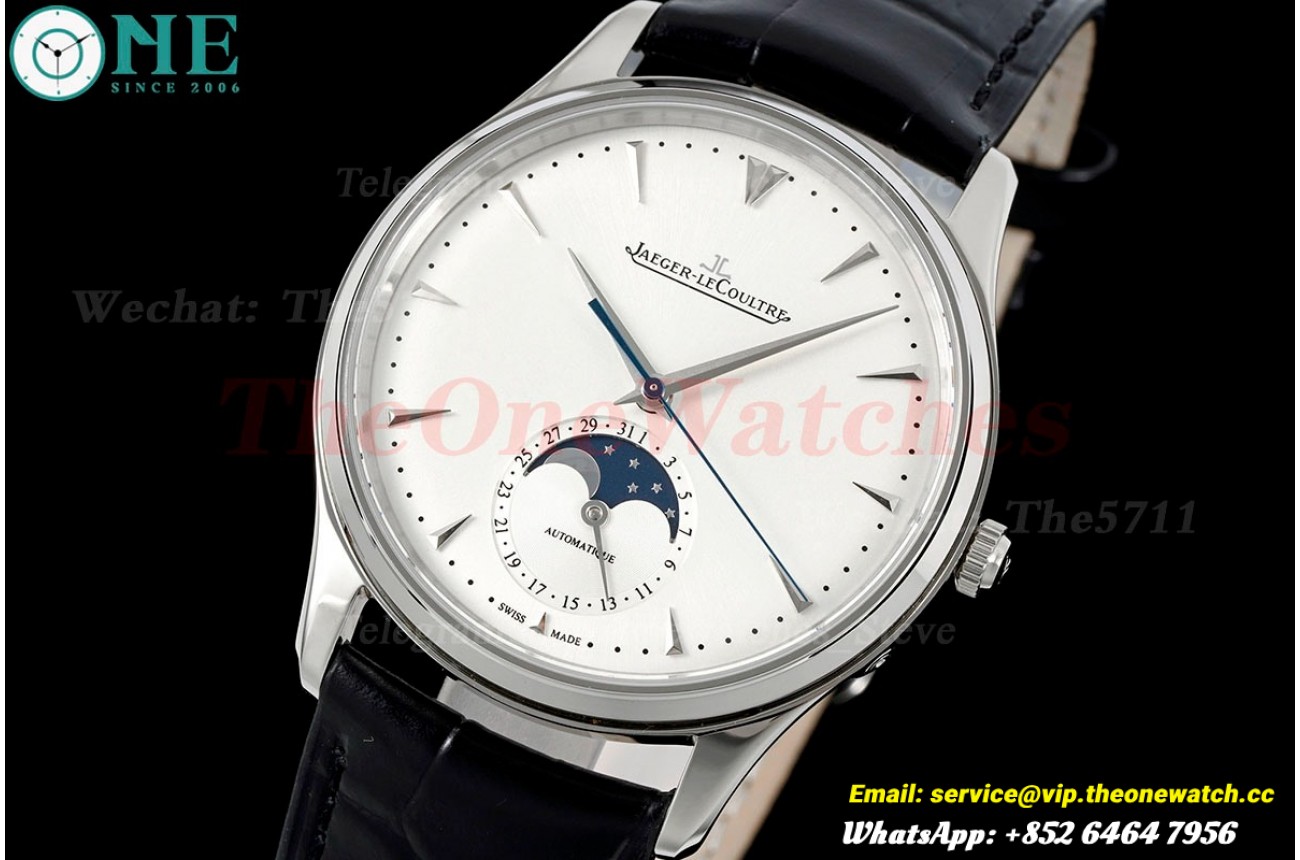 Master Ultra Thin Moonphase SS/LE White/Stk AZF A925