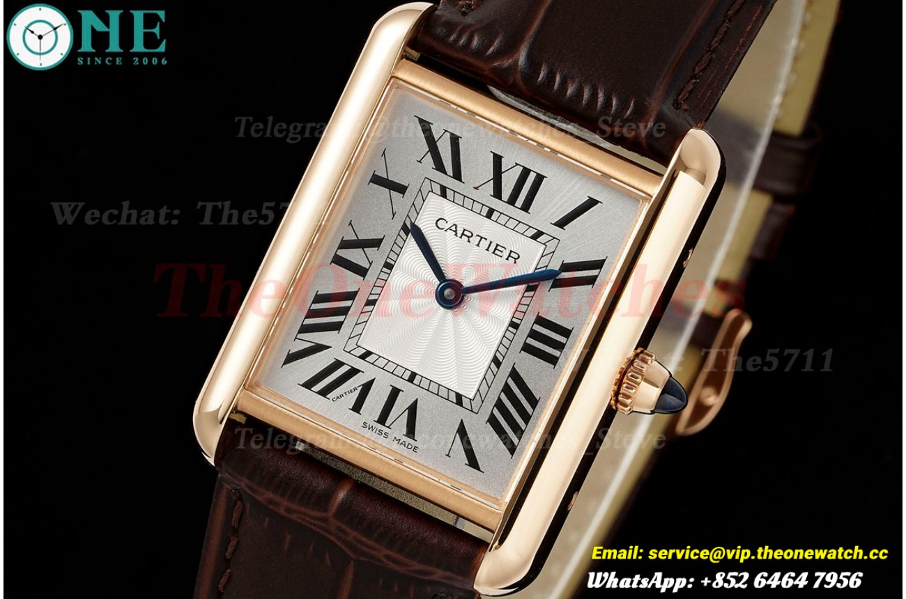 Tank Louis 25.5mm Brown RG/LE Silver Dial AF Quartz