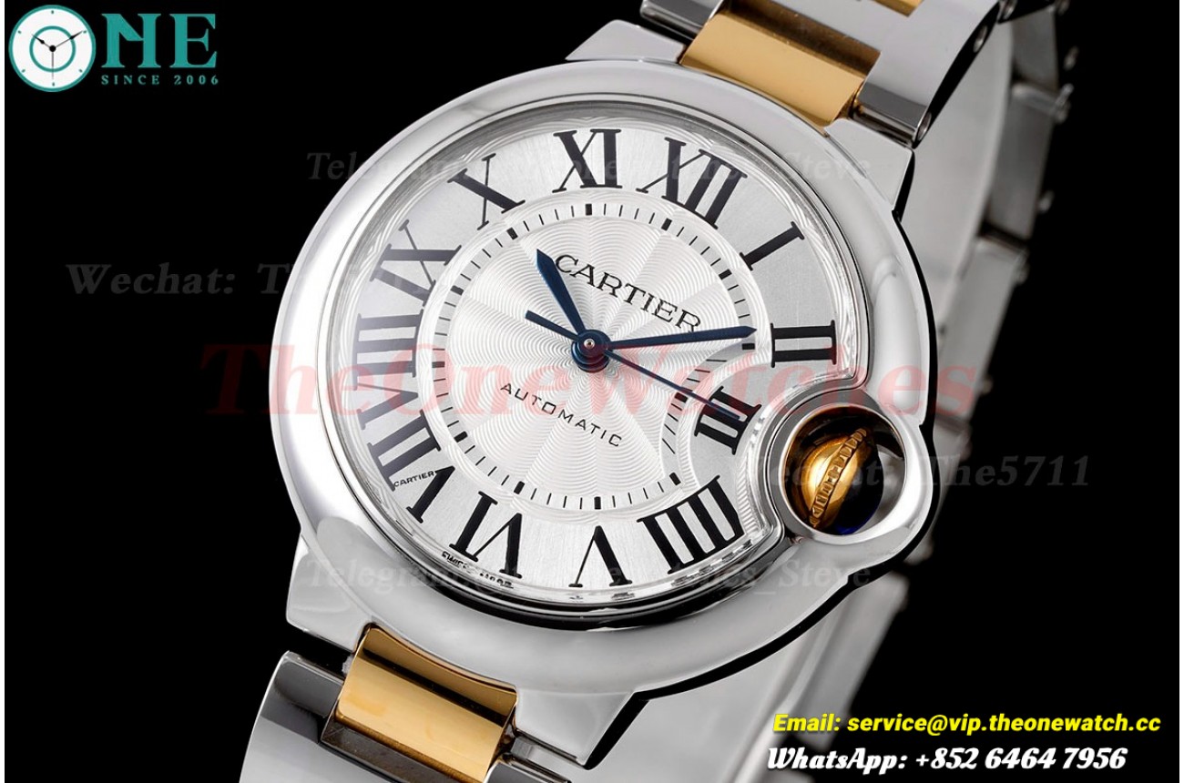 Ballon Bleu De Cartier 33mm YG/SS White/Rmn AF NH05