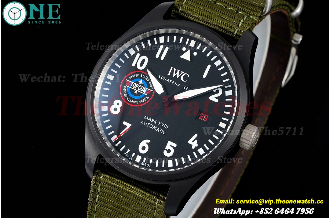 Pilot Top Gun Mark XVIII 40mm Cer/NY Black Dial M+F A2892