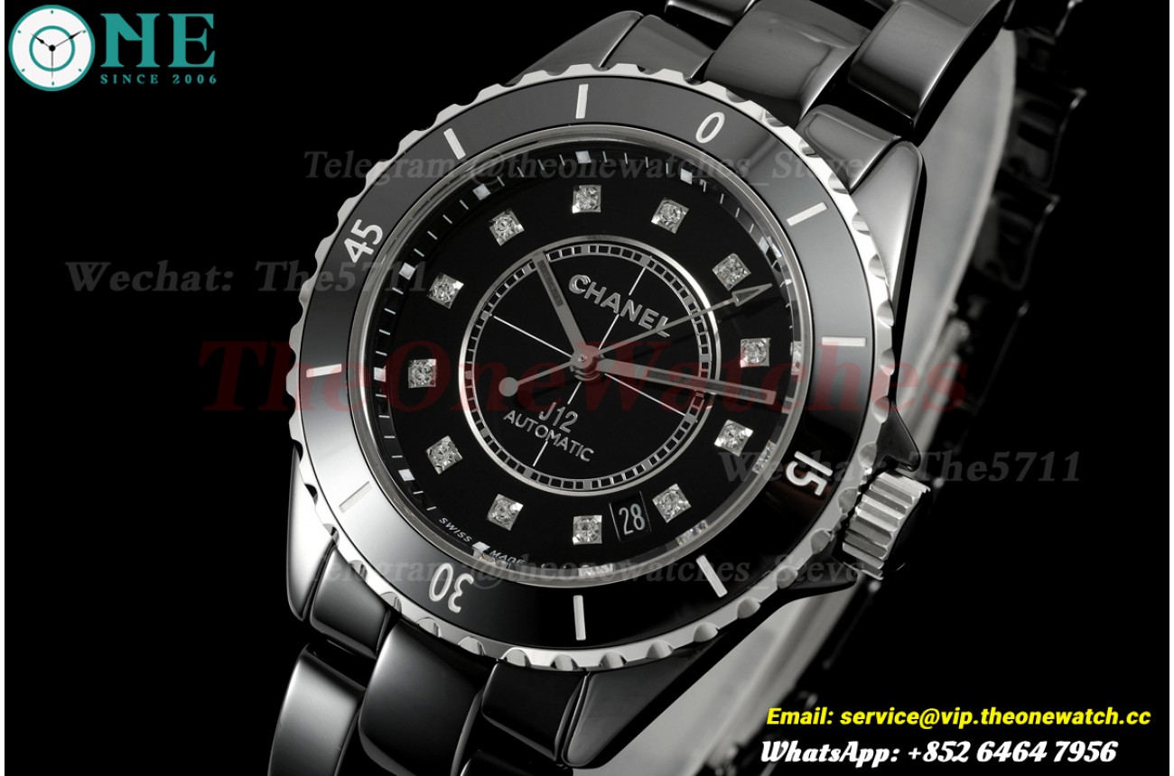 J12 38MM Black Ceramic/Cer Black/Dia  HTF A12.1
