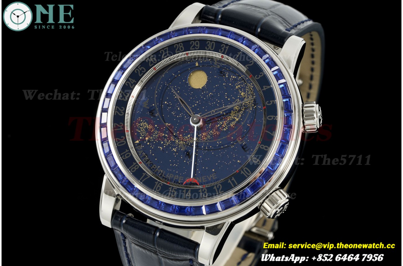 Celestial Sky Moon 6104G Blue DIa SS/LE Blue Dial PPF A240 Super Clone