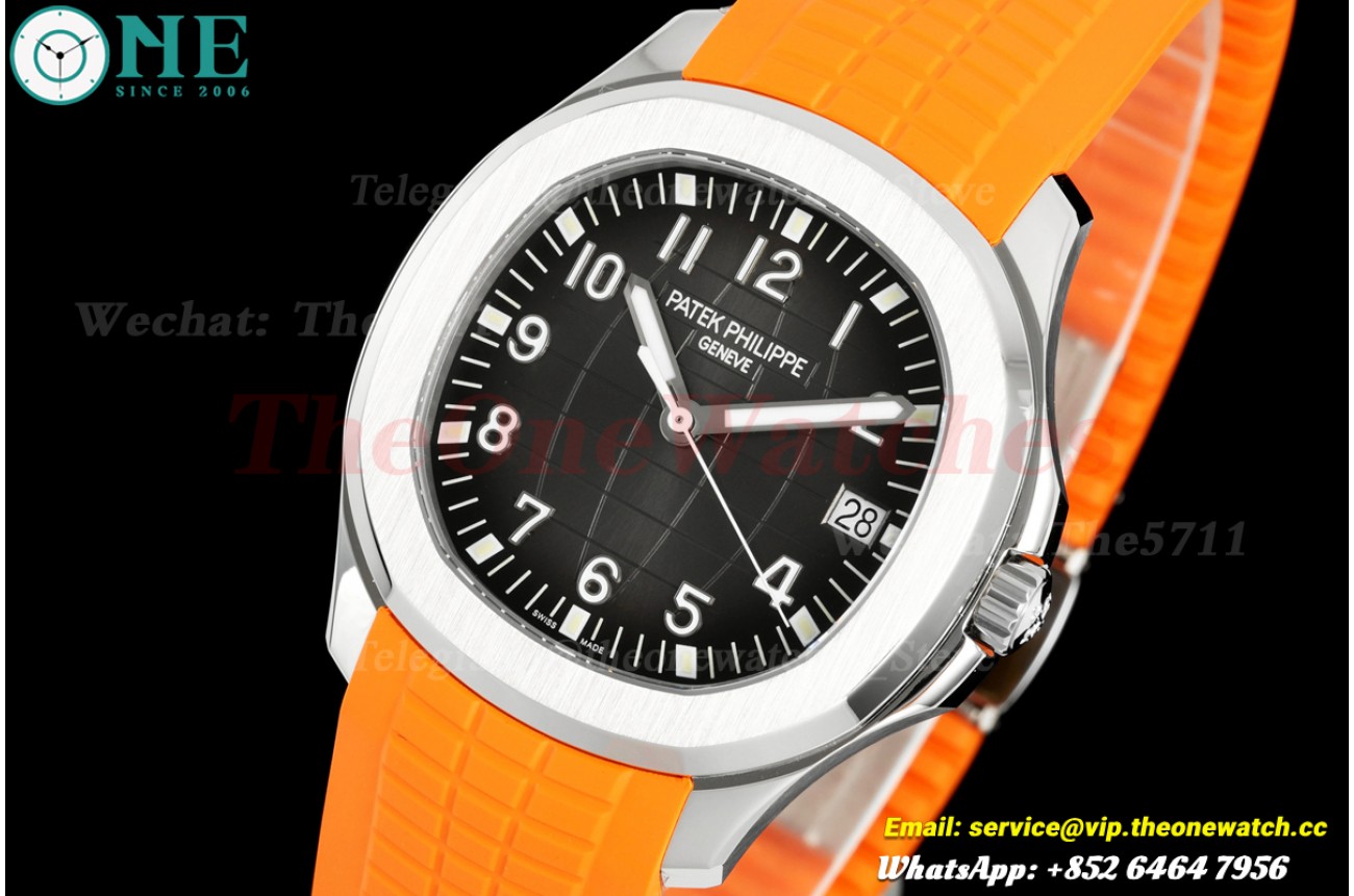 Aquanaut 5167 40mm SS/RU Grey Dial on Orange Rubber Strap DDF DD330(SW Dial)