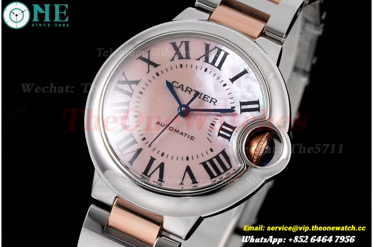 Ballon Bleu De Cartier 33mm RG/SS Pink Mop Dial AF NH05