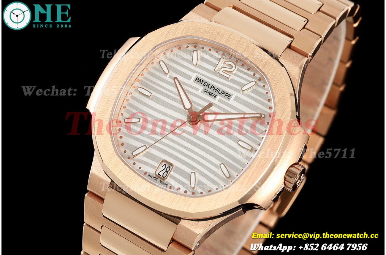 Nautilus 7118 35mm RG/RG White Dial DDF DD324 Super Clone