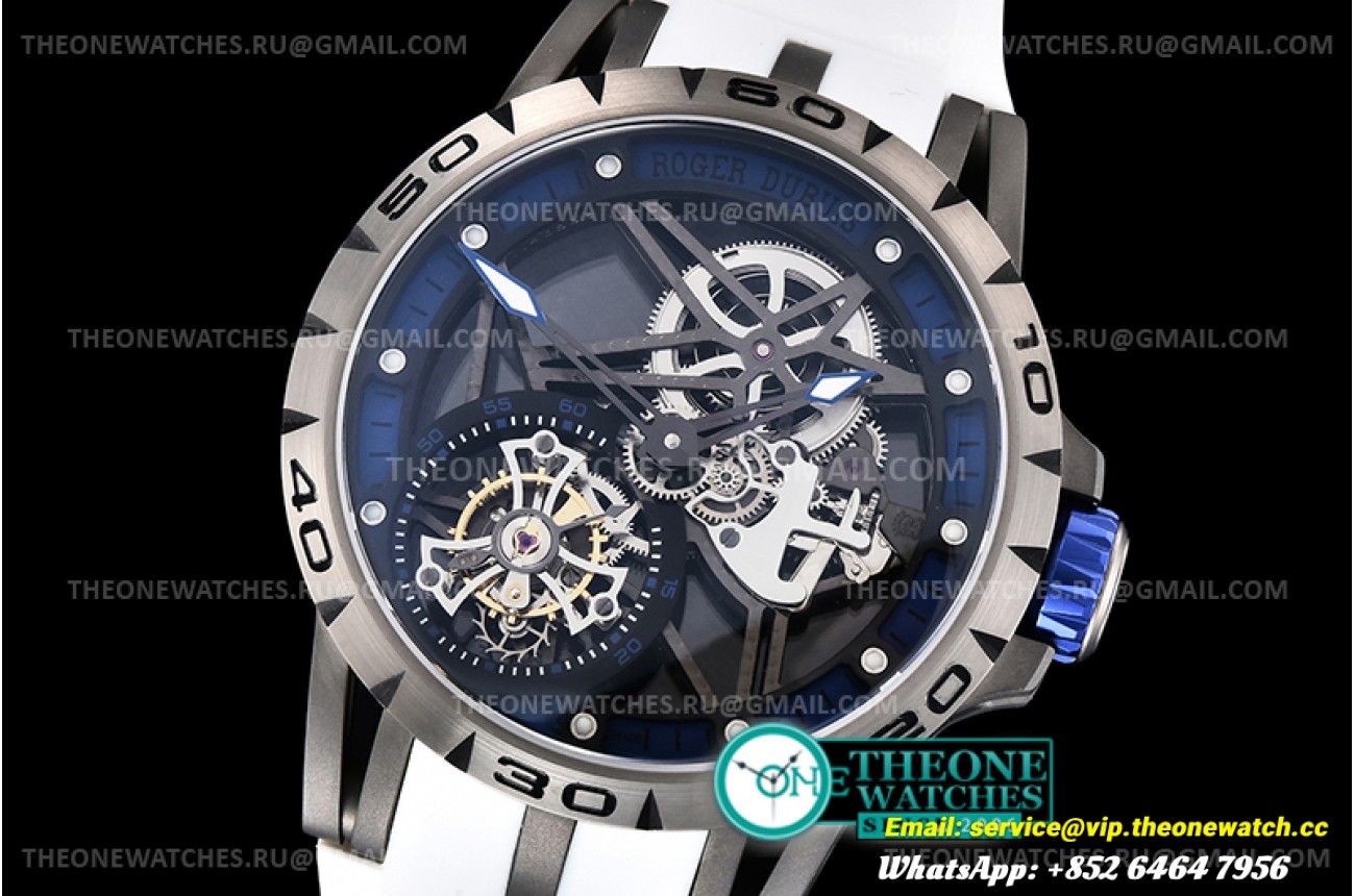 Roger Dubuis - Excalibur Skele Flying Tourb RDDBEX0392 SS/RU Wht BBSF