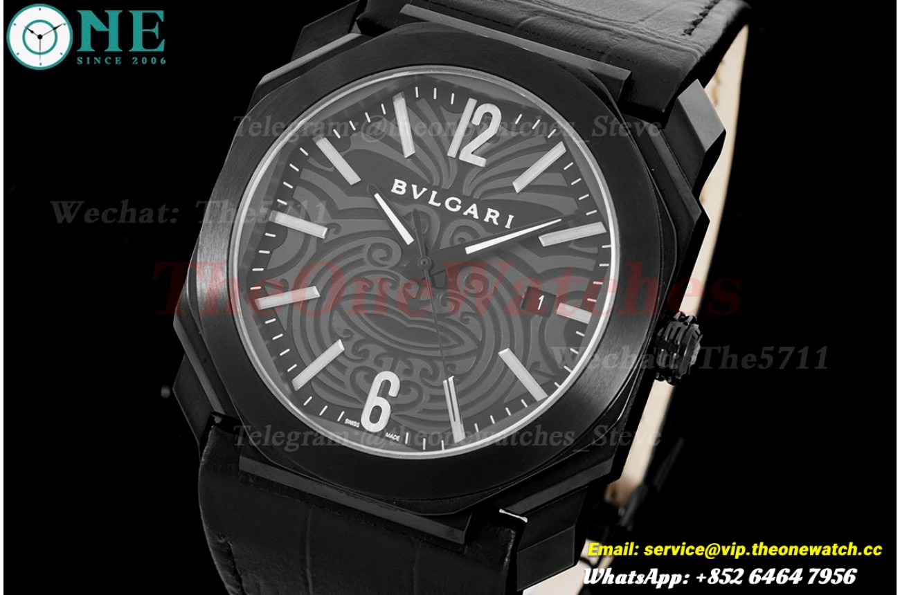 OCTO Solotempo 41mm DLC/LE Black Textured dial BVF V3 A191