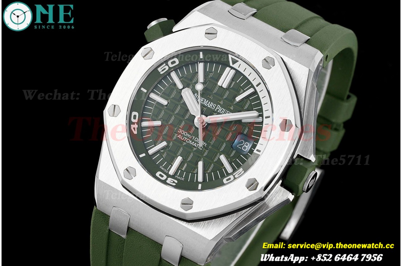 Royal Oak Offshore Diver 15710 42mm SS/RU Green Dial APSF SA3120 Super Clone
