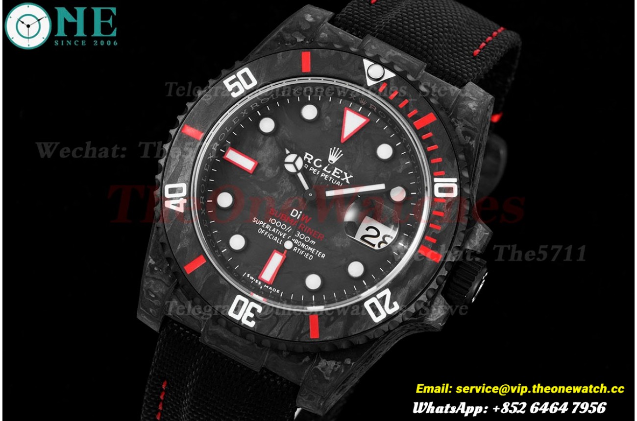 Submariner DIW 40MM Carbon/NY Black/Red VSF VS3135