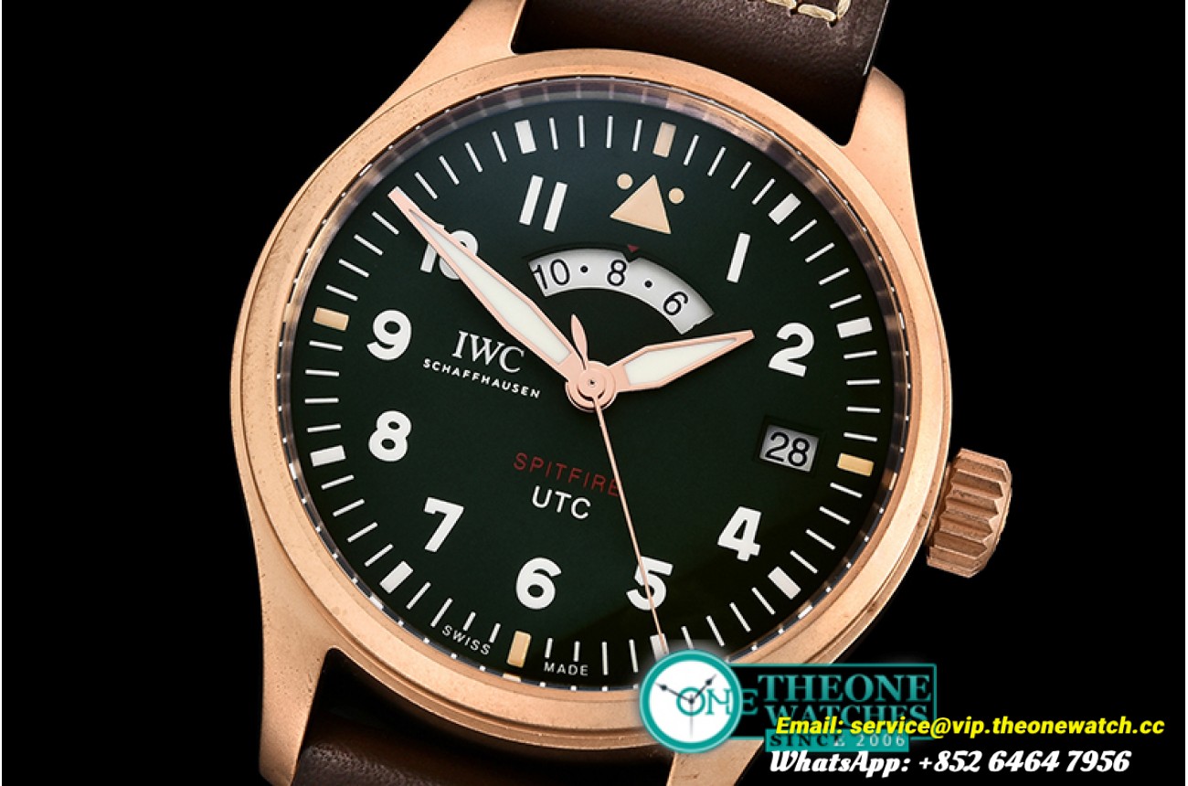 IWC - UTC Spitfire Ed "MJ271" BRZ/LE Grn XF 1:1 Asia 2836