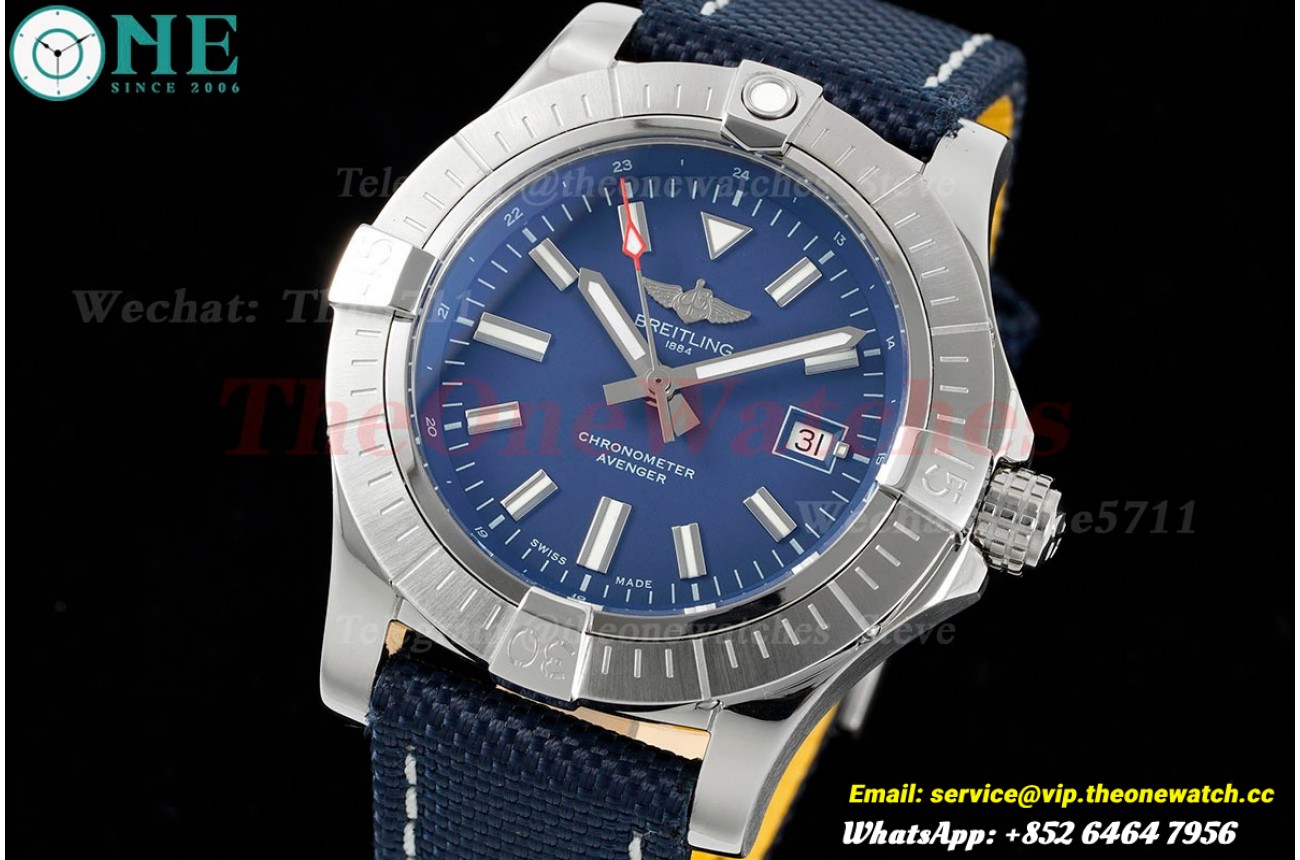 Avenger 43mm SS/NY Blue/Stk TF A2824