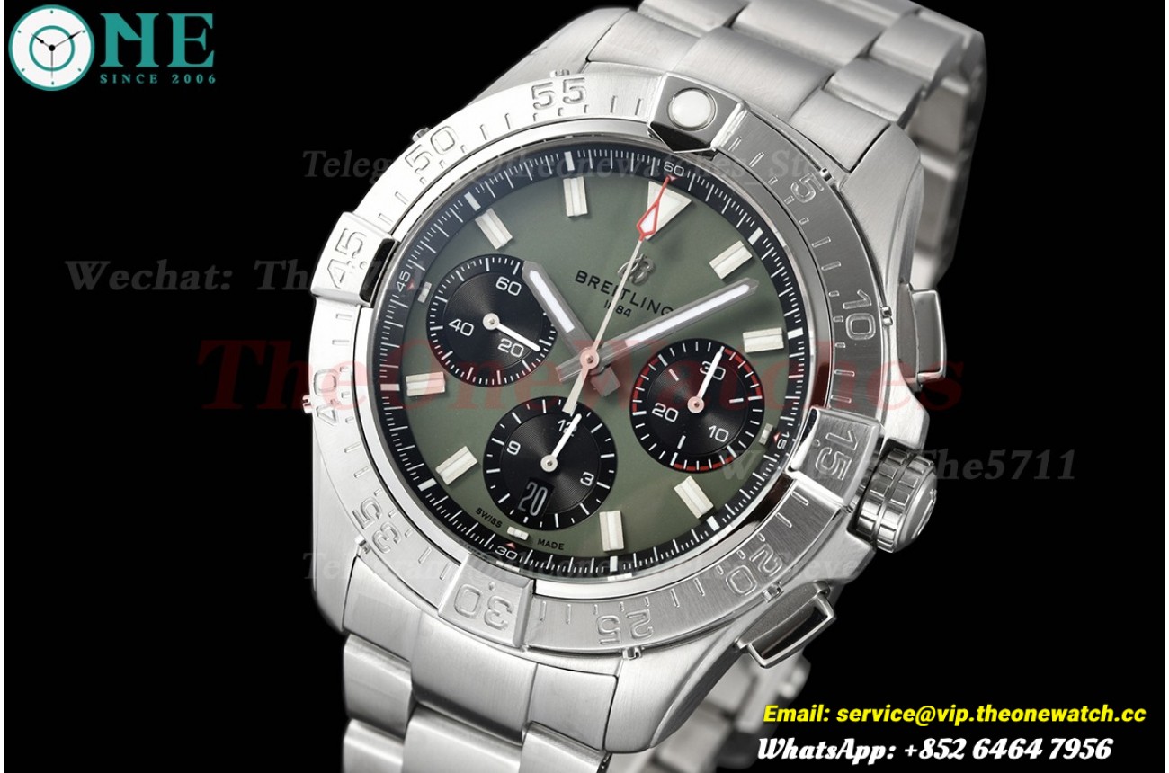 Avenger B01 Chrono 44mm SS/SS Green Dial BLSF Cal.01