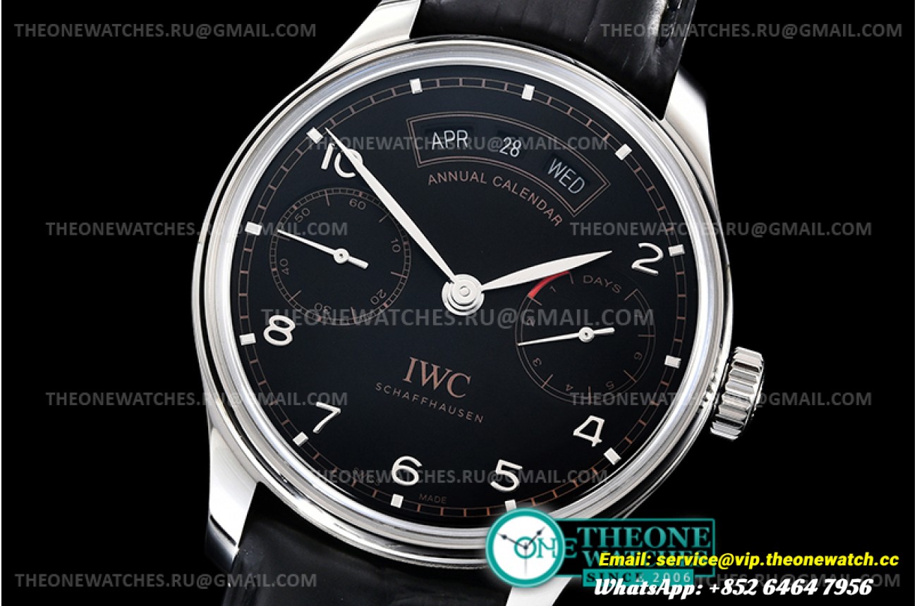 IWC - Portugieser Annual Cal IW503502 SS/LE Black ZF A52850