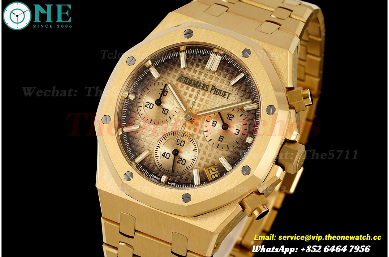 Royal Oak Chrono 26240BA 41mm YG/YG Gold Dial APS SH4401 Super Clone