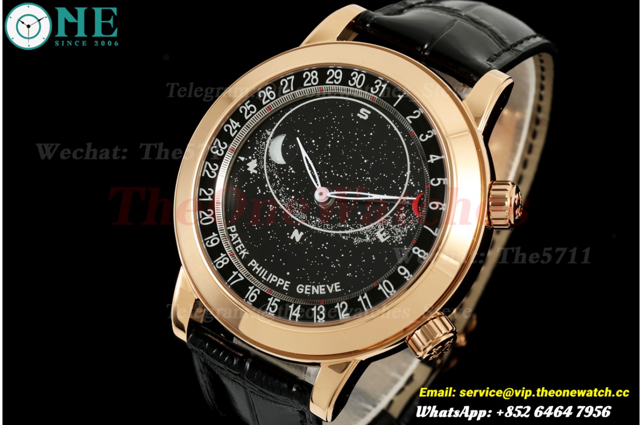 Celestial Sky Moon 6102R RG/LE Black Dial PPF A240 Super Clone