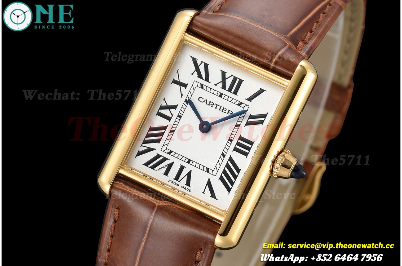 Tank Louis 25.5mm Alligator YG/LE White Dial F1F Quartz