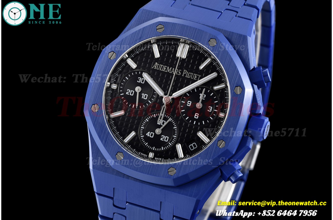 Royal Oak Chrono 26240 41mm Blue Ceramic/Cer Black Dial APS SH4401 (SW Dial)