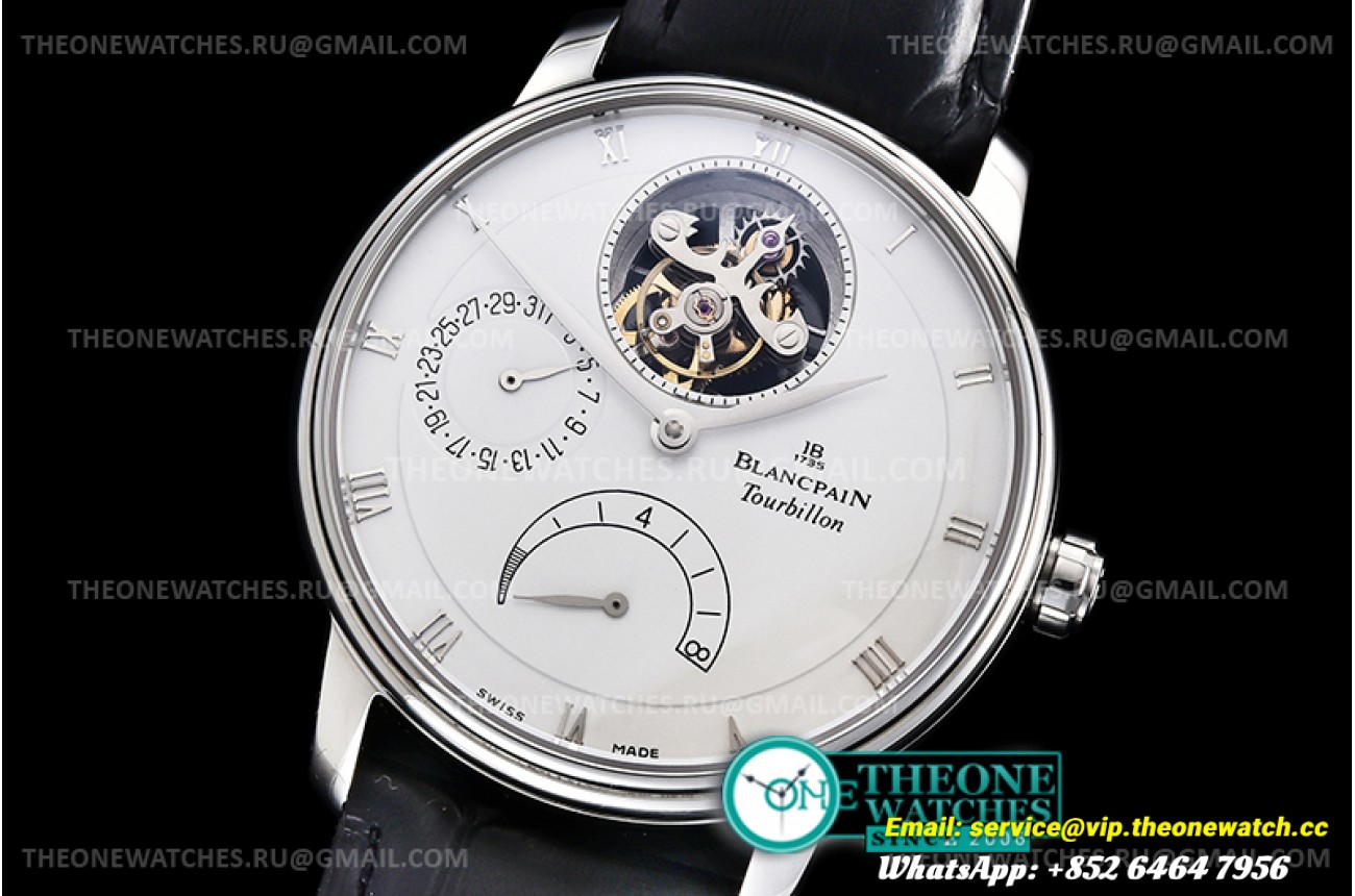 Villeret Tourbillon 8 Jours SS/LE Wht/Rm JBF A.Tourb
