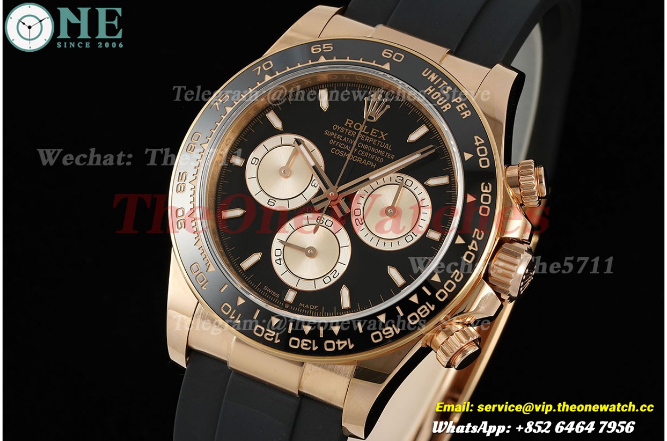 Daytona 126515 40mm Wrapped RG/RU Black/Stk ERF JH4131 (Weighted Approx.160g) (Free Sprung)