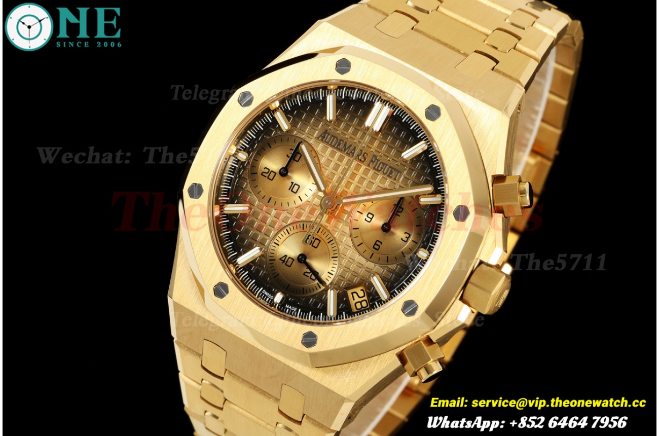 Royal Oak Chrono 26240BA 41mm YG/YG Yellow Gold Dial DDSF DD4401 Super Clone
