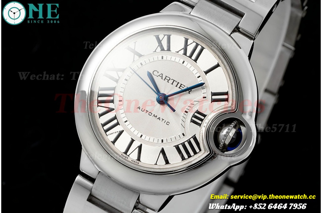 Ballon Bleu De Cartier 33mm SS/SS White Dial V6F A076