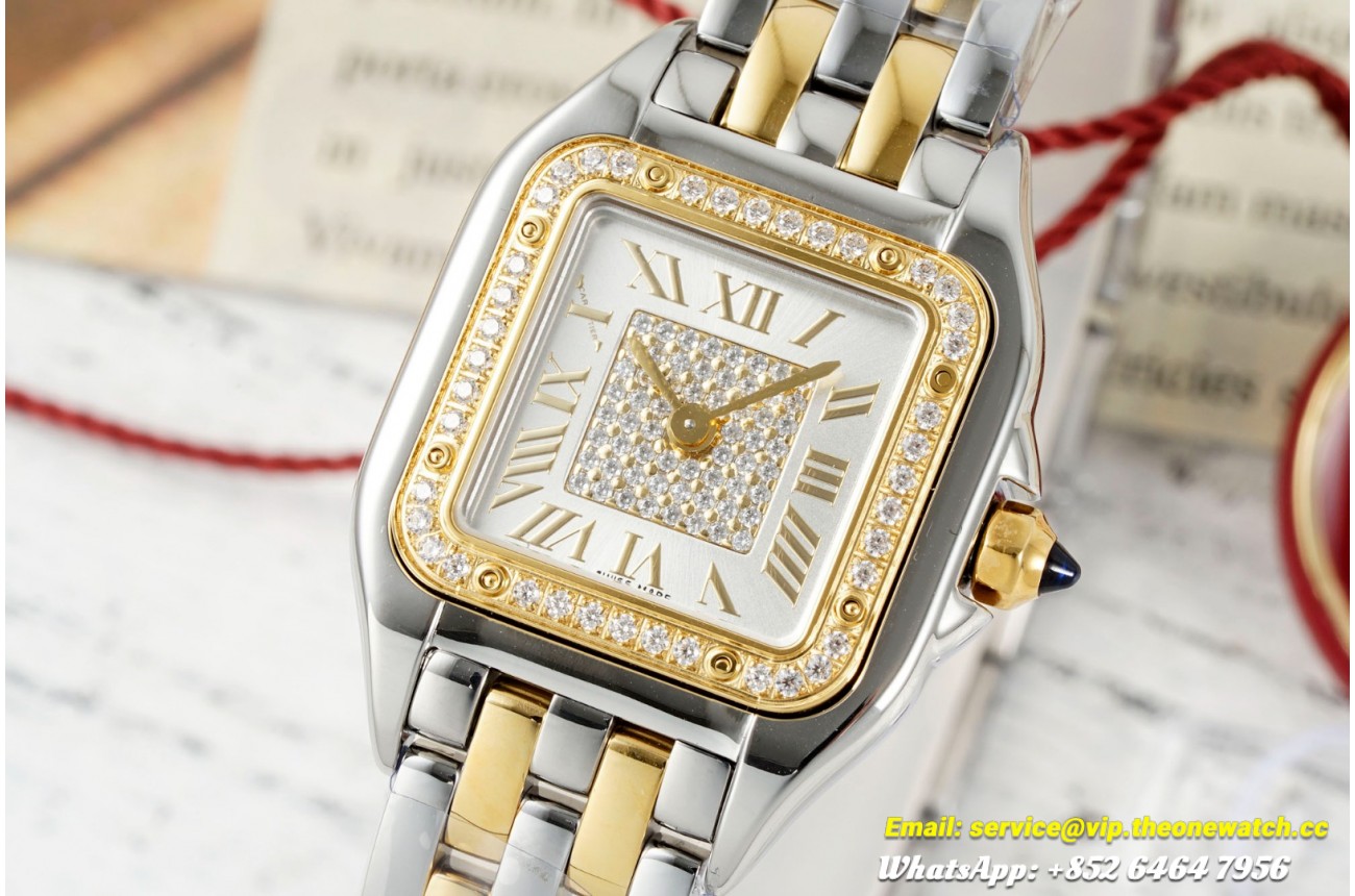 Panthere Secrete De Ladies 22mm Dia SS/YG Diamonds Dial AF Quartz