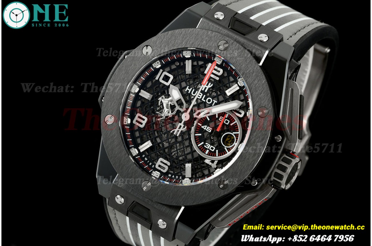 Big Bang Ferrari 45mm Ceramic/TI/RU Black Seketon Dail HBF HUB1241