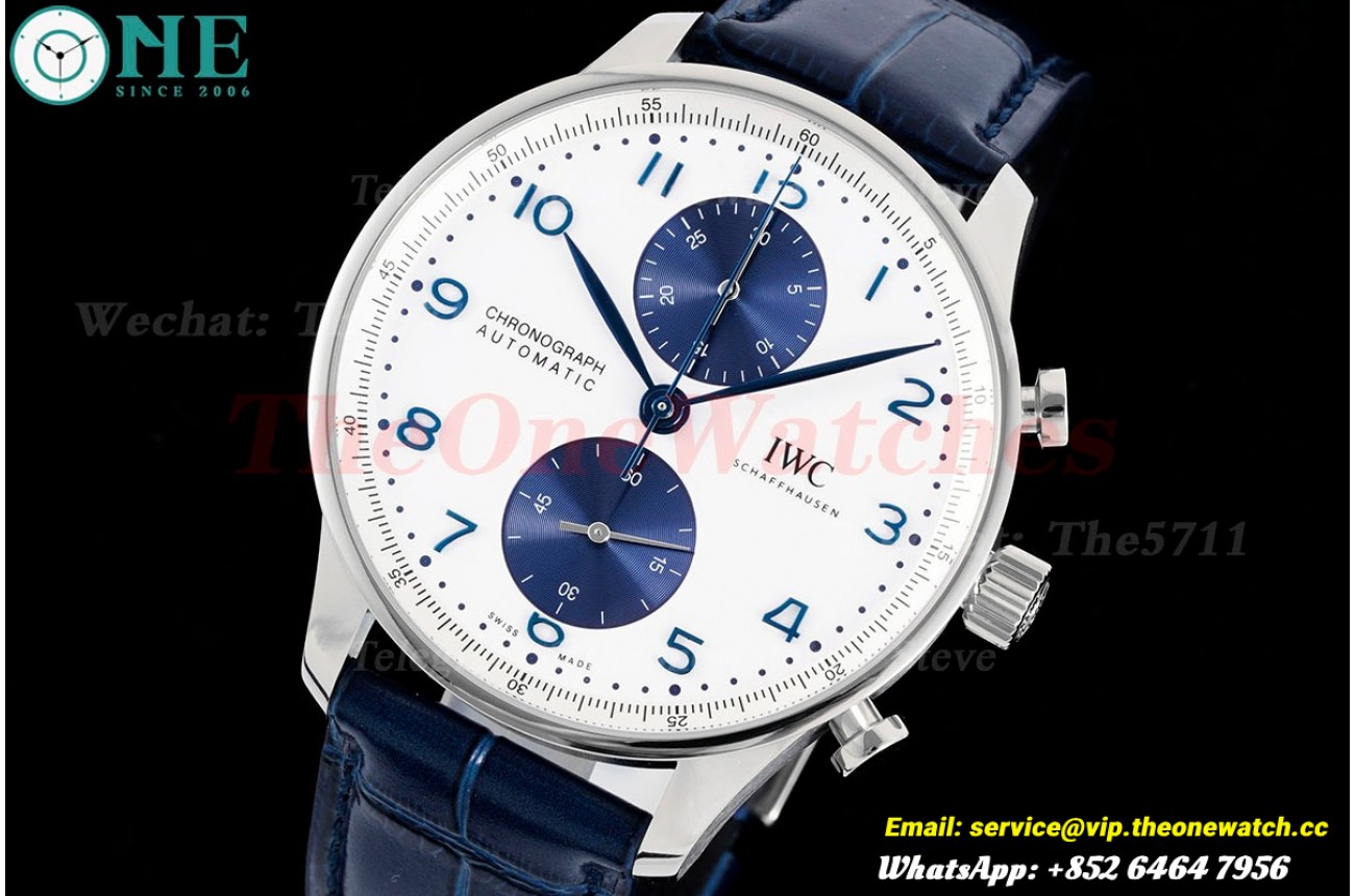 Portuguese Chrono 41mm SS/LE White/Blue Dial AZ A69355