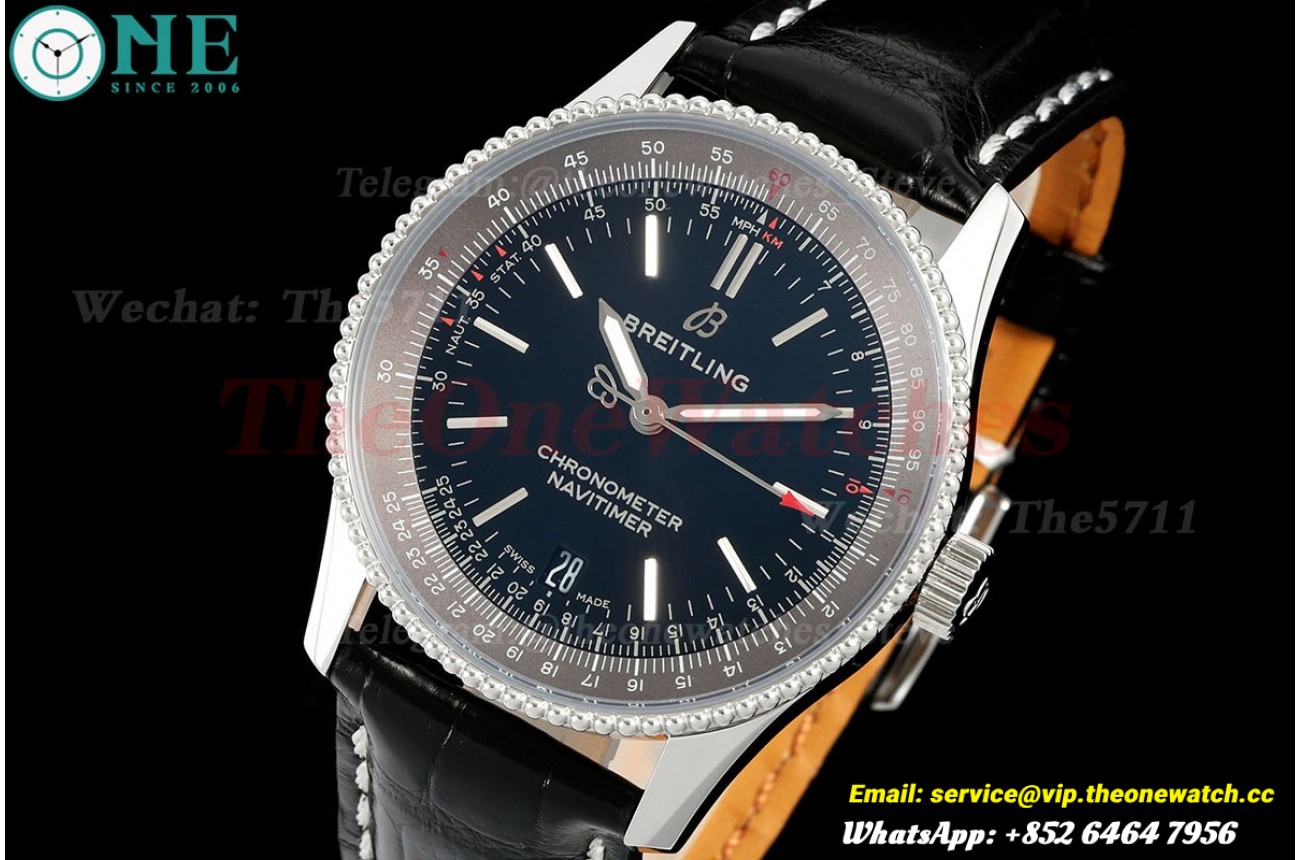 Navitimer 38mm Date SS/LE Grey/Black Dial TF A2824