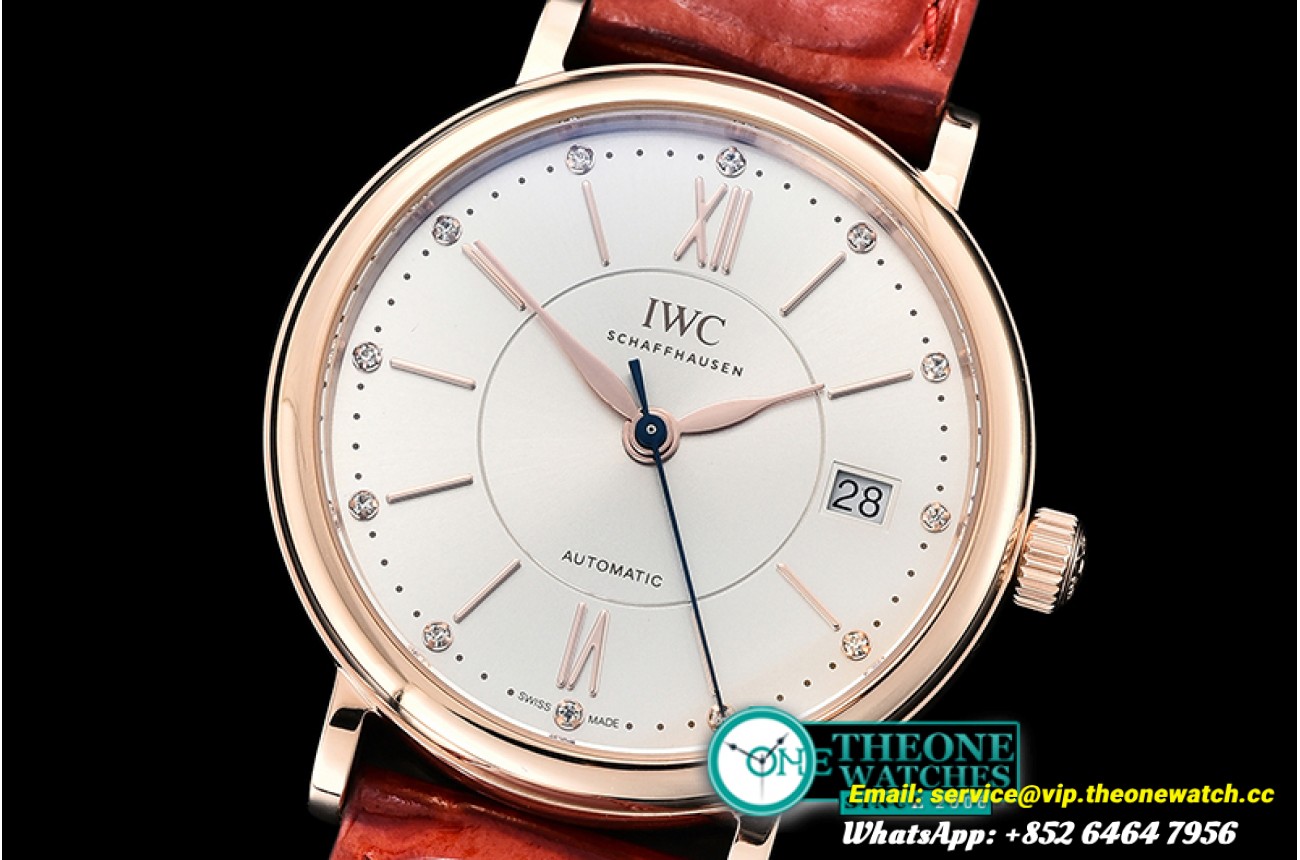 IWC - Portofino Automatic 37mm RG/LE Wht/Diam MKF MY9015