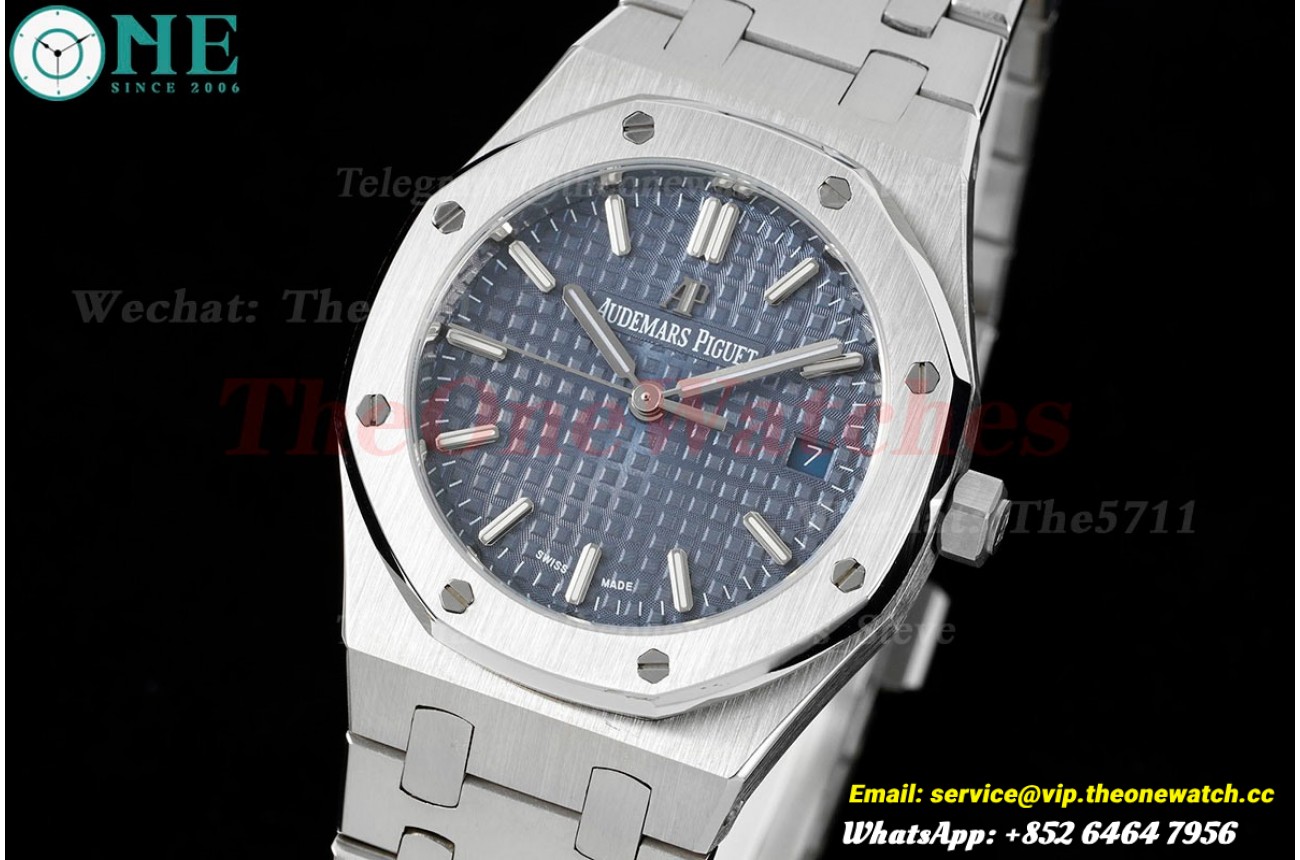 Royal Oak 77350 Ladies 34mm SS/SS  Blue Dial 8F A5800