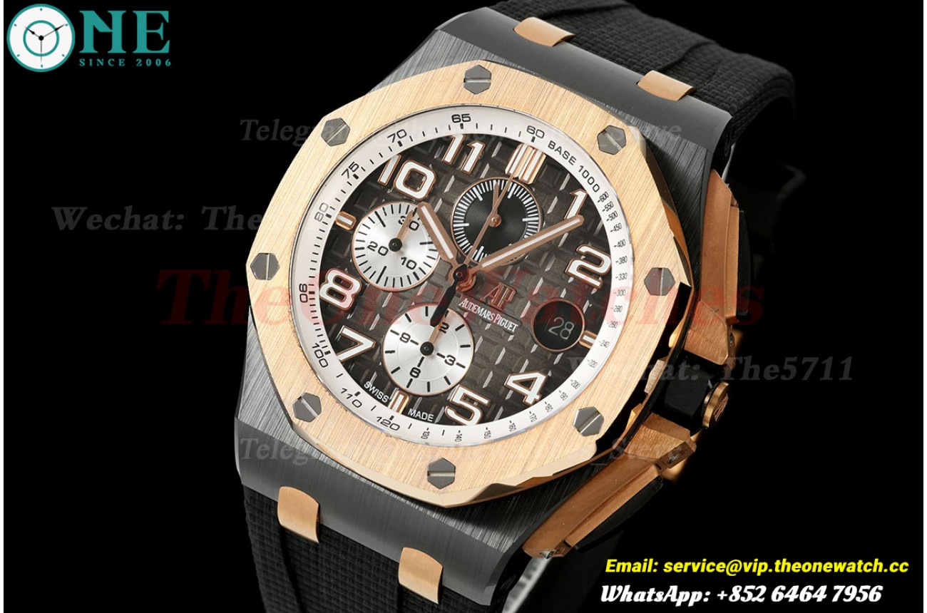 Royal Oak Offshore 26402NR 44mm Black Ceramic/RU Grey Dial JF A3126
